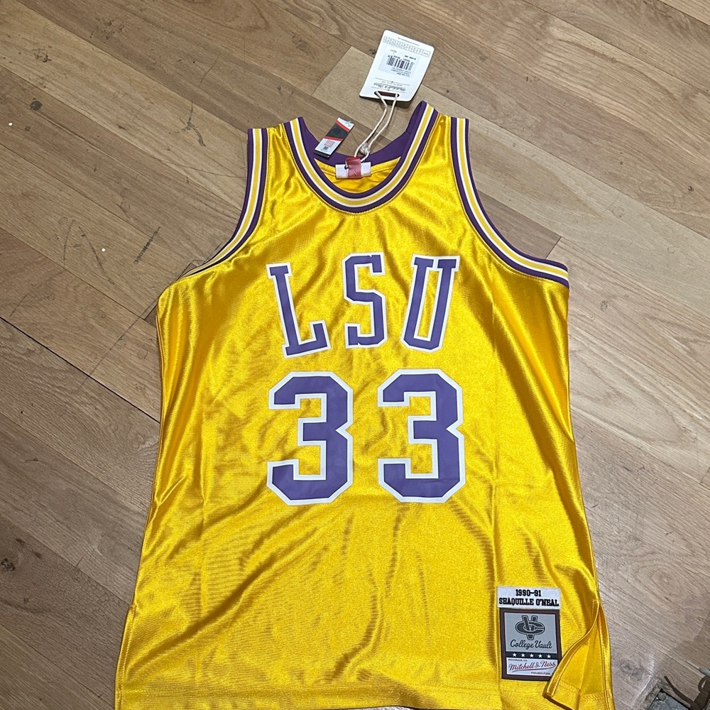 Mitchell & Ness LSU Gold Jersey with Purple Accents